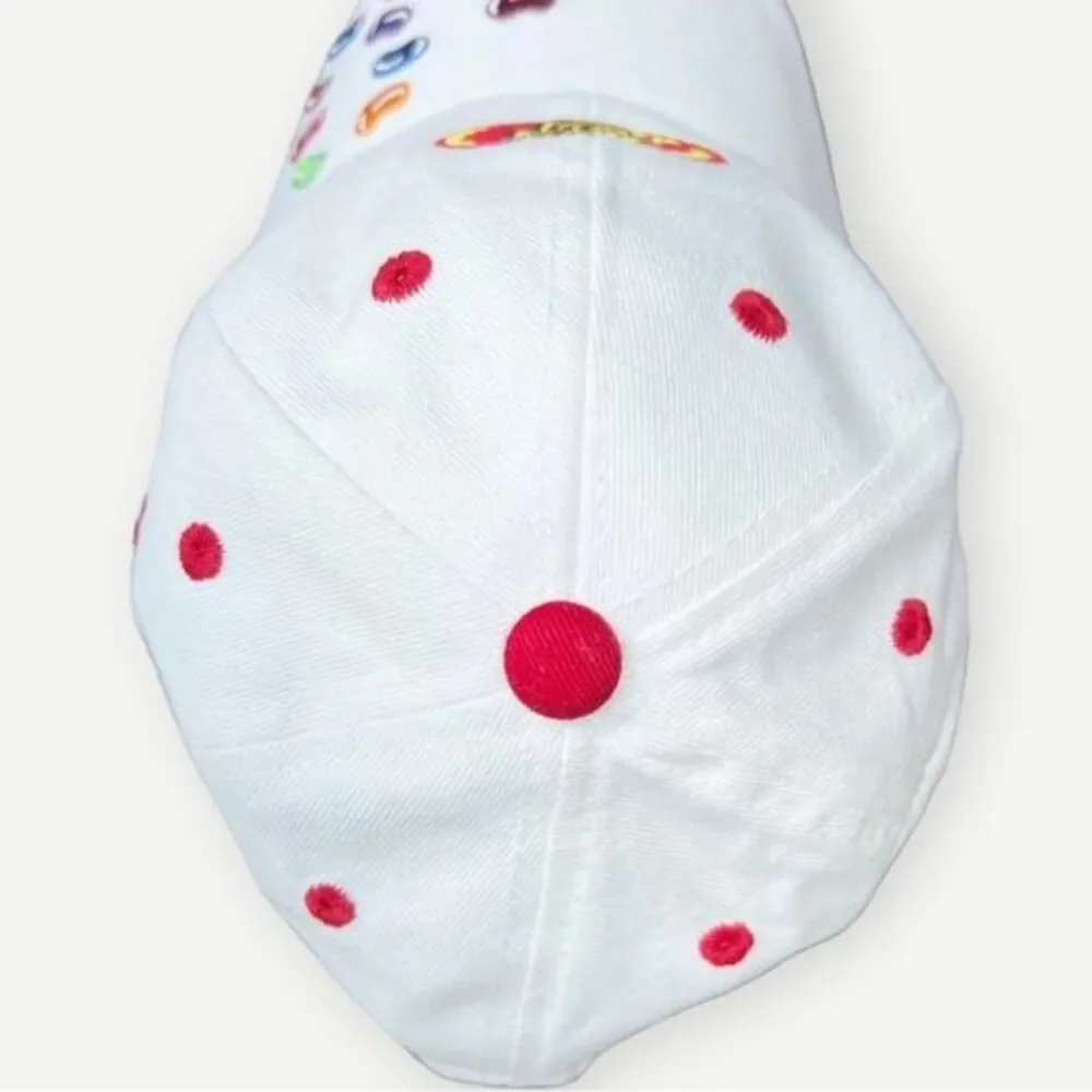 Jelly Belly Vintage Jellybeans Kids White Embroidered Novelty Baseball Cap. Hat.